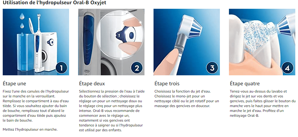 Utilisation jet dentaire Oral-B Oxyjet