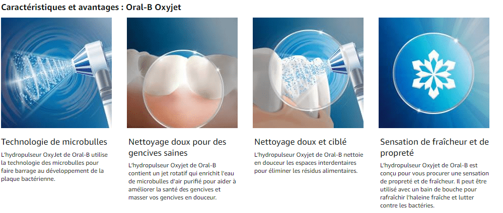 hydropulseur Oral-B Oxyjet caractéristiques